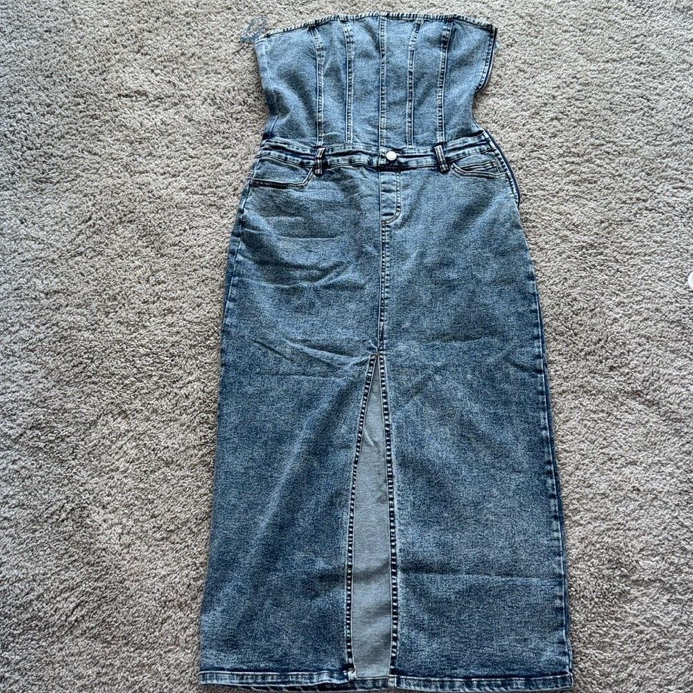 These Three Denim Dress Brand New with Broken Zipper as shown in picture